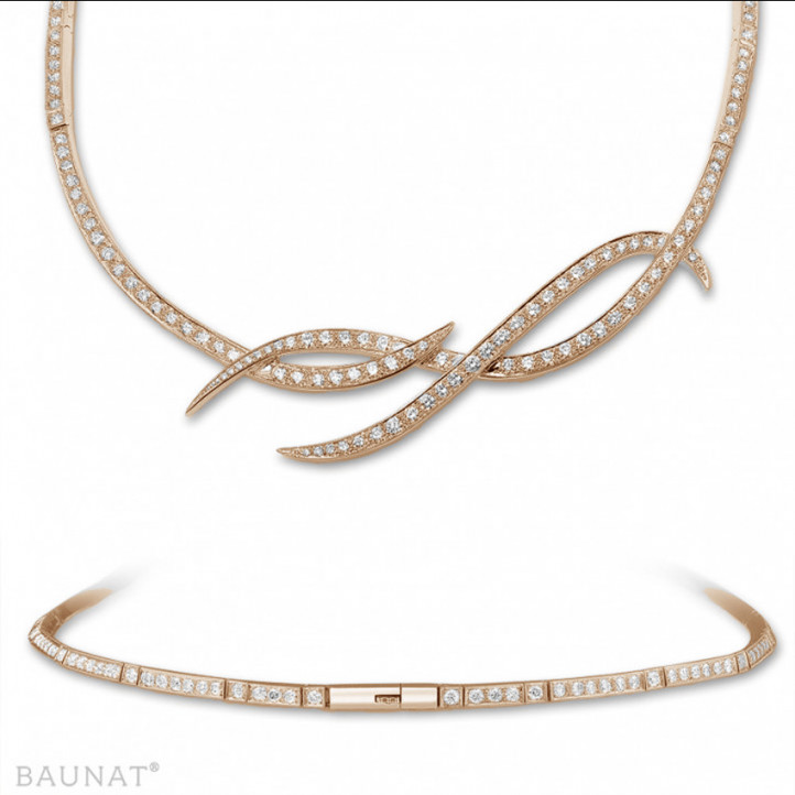 Collana con diamanti da 7,90 carati in oro rosso