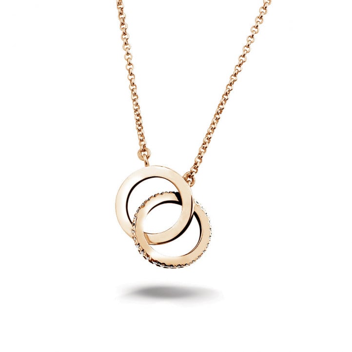 Collana infinity con diamante da 0,20 carati in oro rosso