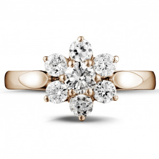 Anelli - Anello con diamante da 1,00 carati in oro rosso