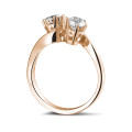 Anello Toi et Moi con diamante da 1,00 carati in oro rosso