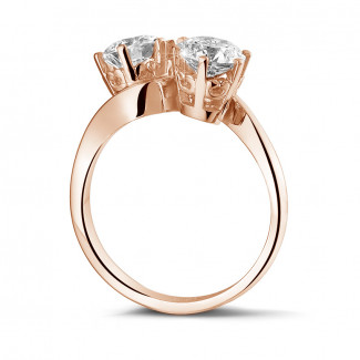 Anelli - Anello Toi et Moi con diamante da 1,50 carati in oro rosso