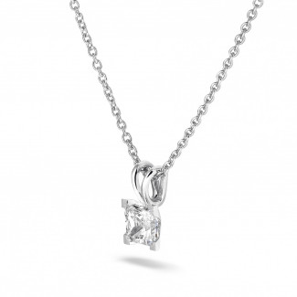 Collane - Pendente solitario da 1,00 carati in platino con diamante princess