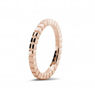 Matrimonio - Anello impilabile a scacchi in oro rosso