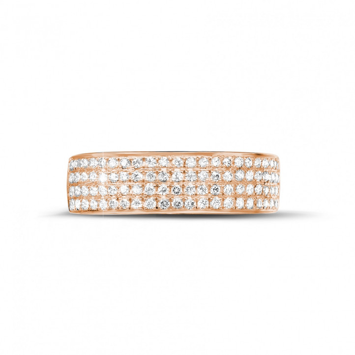 Anello eternity con diamanti larghi 0,64 carati in oro rosso