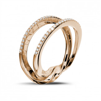 Matrimonio - Anello con diamante da 0,26 carati in oro rosso