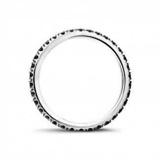 Matrimonio - Anello eternity da 0,55 carati (set completo) in oro bianco con diamanti neri