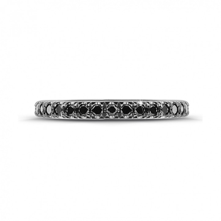 Anello eternity da 0,55 carati (set completo) in oro bianco con diamanti neri