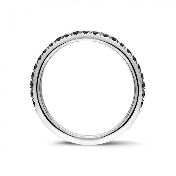 Anello eternity da 0,35 carati (mezzo giro) in oro bianco con diamanti neri