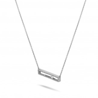 Collane con diamanti - Collana da 0,30 carati in oro bianco con diamante rotondo fluttuante
