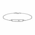 Bracciale da 0,30 carati in oro bianco con diamante rotondo fluttuante