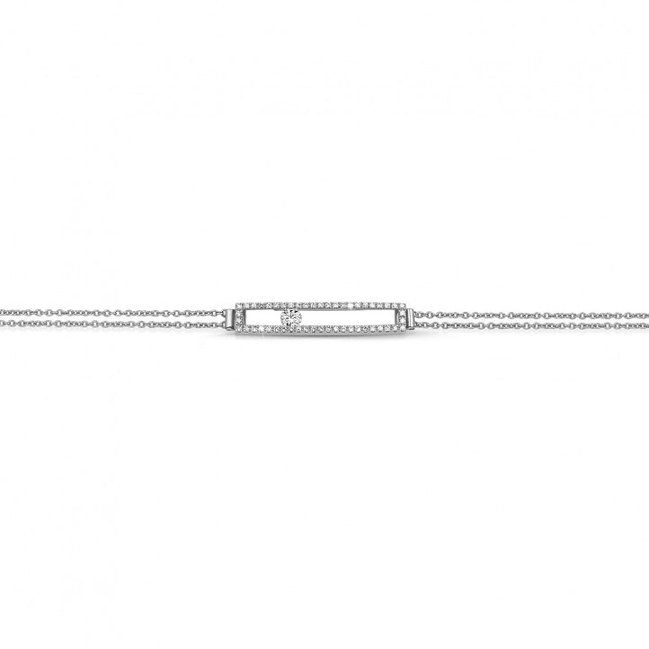 Bracciale da 0,30 carati in oro bianco con diamante rotondo fluttuante