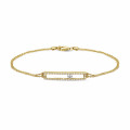 Bracciale da 0,30 carati in oro giallo con diamante rotondo fluttuante