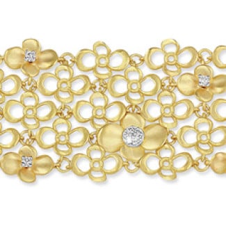 Bracciale da donna - Bracciale floreale con diamanti da 0,80 carati in oro giallo