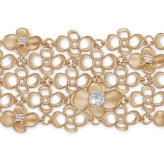 Bracciali - Vendita esclusiva BAUNAT (senza diritto di restituzione entro 30 giorni) - Bracciale floreale con diamanti da 0,80 carati in oro rosso (disponibile nella misura 17,5)