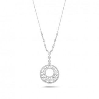 Collana da 7,70 carati in oro bianco con diamanti rotondi, marquise, a goccia e a forma di cuore