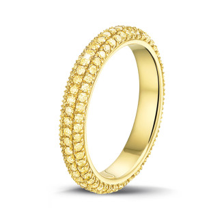 Matrimonio - Anello eternity da 0,85 carati (set completo) in oro giallo con diamanti gialli