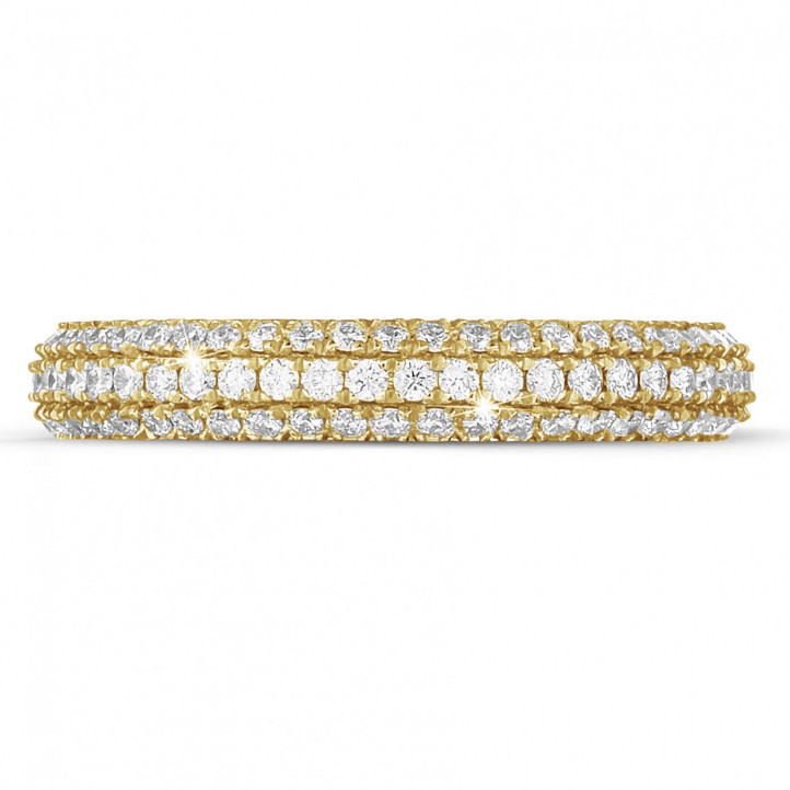 Anello eternity con diamanti da 0,85 carati (set completo) in oro giallo