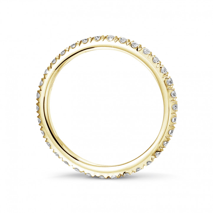 Anello eternity da 0,55 carati (set completo) in oro giallo con diamanti rotondi