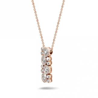 Collane - Collana con diamante da 1,20 carati in oro rosso