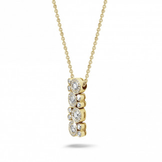 Collane - Collana con diamante da 1,20 carati in oro giallo
