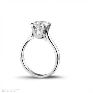 Anello solitario - Anello solitario con diamante da 1,50 carati in oro bianco