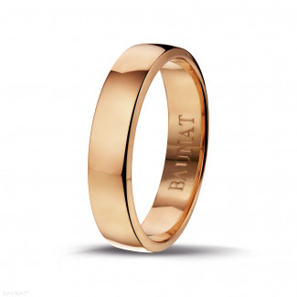 Fede nuziale con superficie leggermente bombata di 5,00 mm in oro rosso