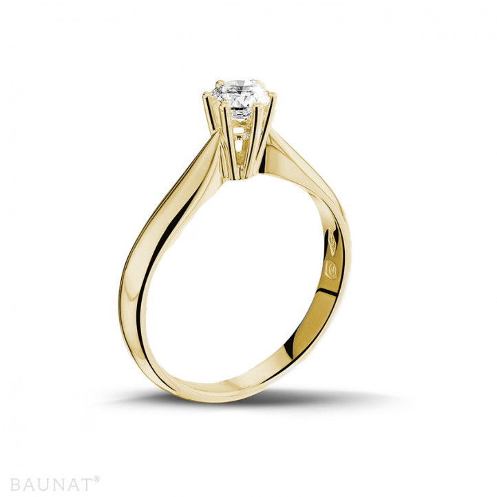 Anello solitario con diamante da 0,30 carati in oro giallo