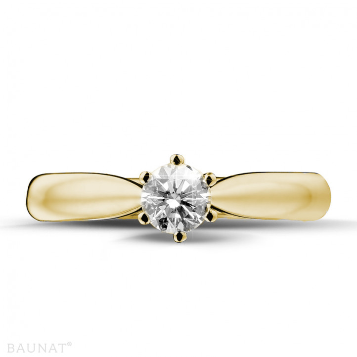Anello solitario con diamante da 0,30 carati in oro giallo