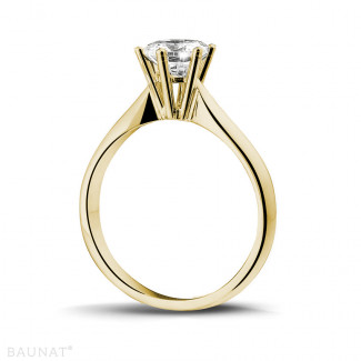 Anello solitario - Anello solitario con diamante da 1,00 carati in oro giallo