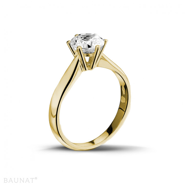 Anello solitario con diamante da 1,25 carati in oro giallo