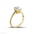 Anello solitario da 2,00 carati in oro giallo con diamante princess