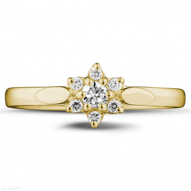 Anello con diamante da 0,15 carati in oro giallo