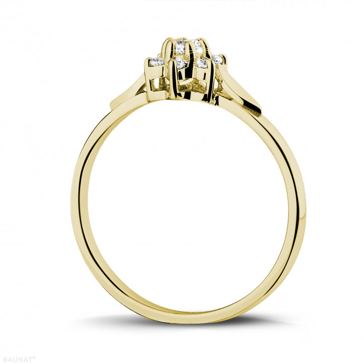 Anello con diamante da 0,15 carati in oro giallo