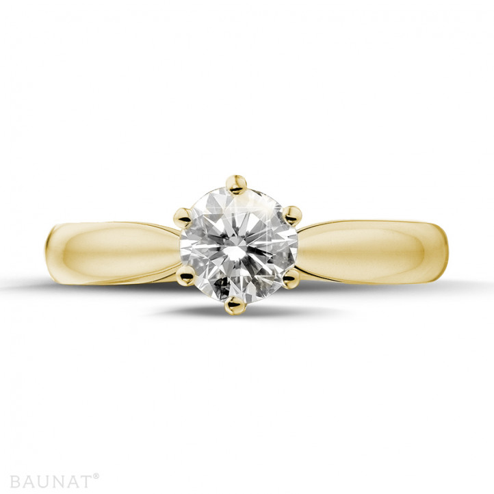Anello con diamante solitario da 0,70 carati in oro giallo
