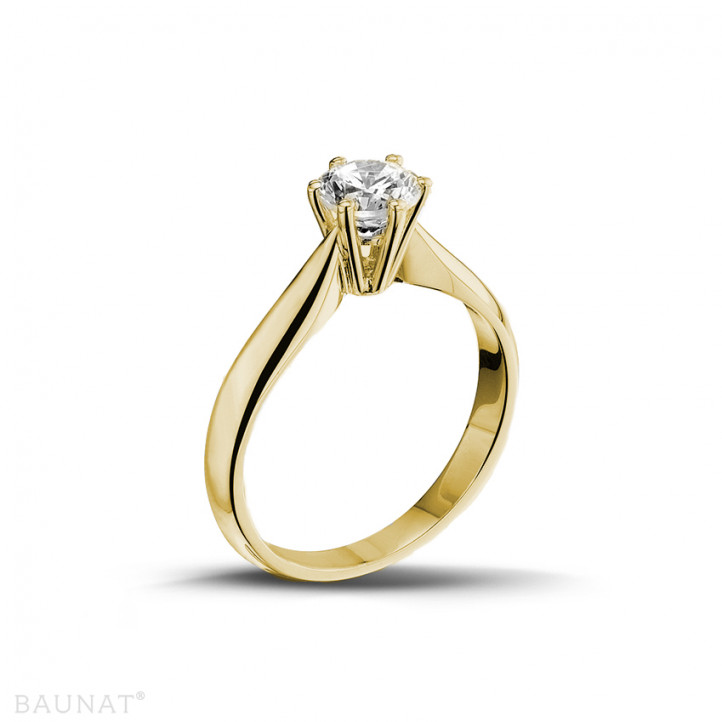 Anello con diamante solitario da 0,70 carati in oro giallo