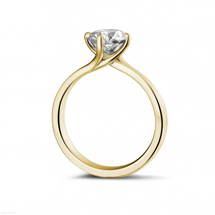 Anello solitario con diamante da 1,25 carati in oro giallo