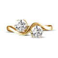 Anello Toi et Moi con diamante da 1,00 carati in oro giallo