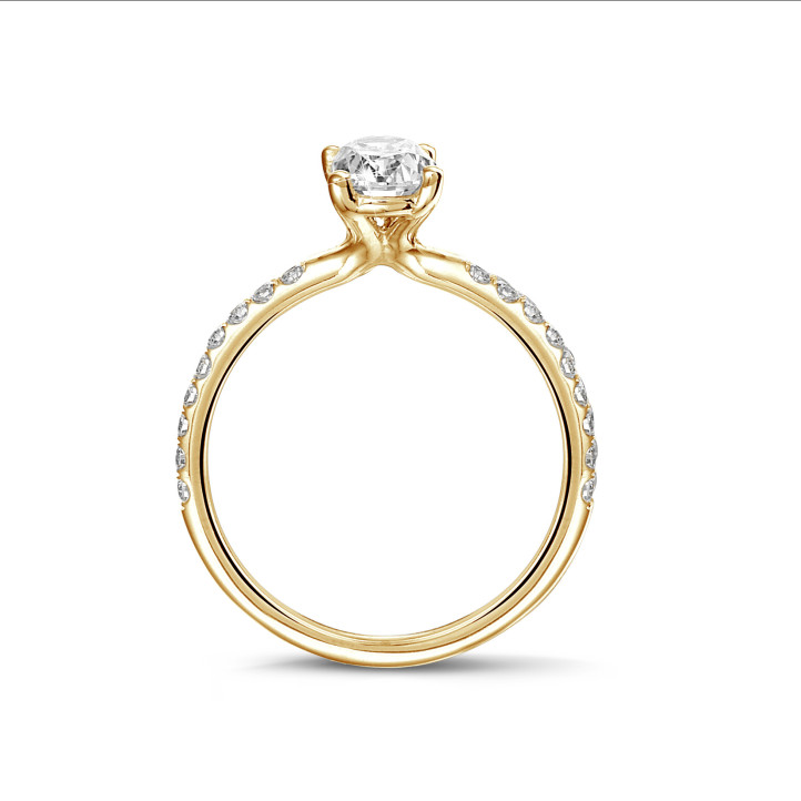 2.00캐럿 솔리테어 링, 옐로우 골드, 오벌 다이아몬드 세팅