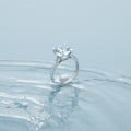 0.50캐럿 솔리테어 다이아몬드 링, 화이트 골드, 사이드 다이아몬드 세팅