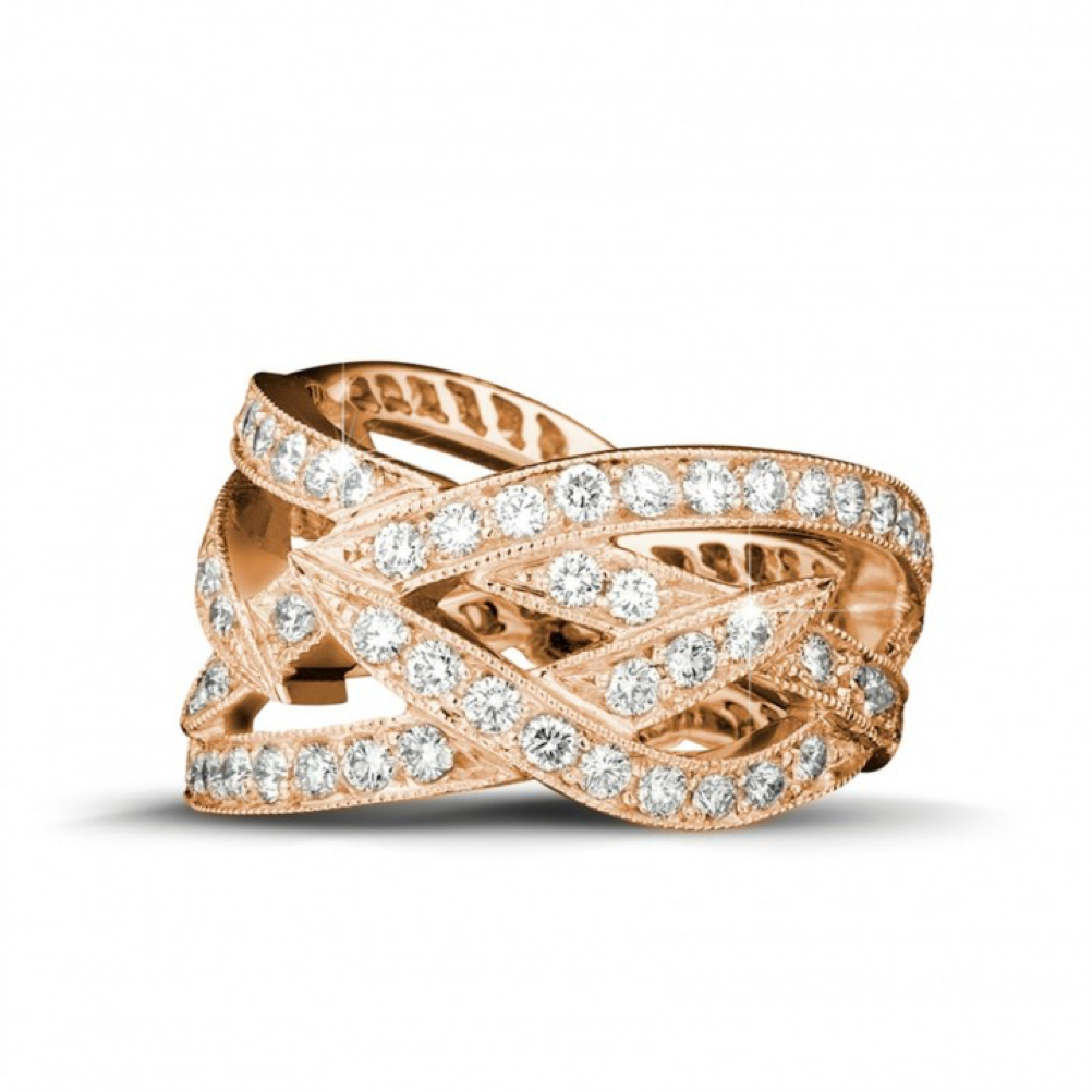Moderne ringen, als deze Nathu-ring in roodgoud, drukken een boodschap uit - BAUNAT