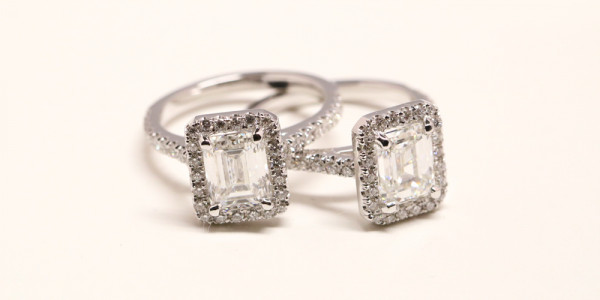 The emerald cut diamond - The emerald cut resembles the baguette cut, but has more facets.
