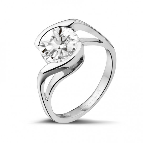 a white-gold diamond engagement ring symbolising purity and love