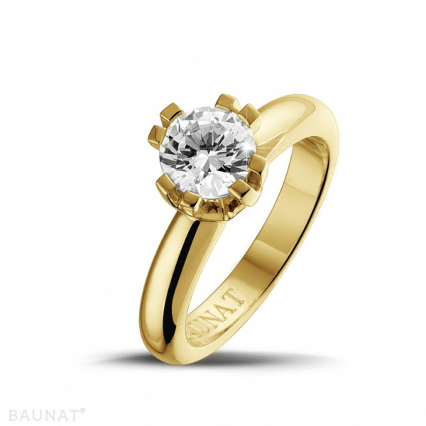 Anello di fidanzamento in oro giallo con diamante solitario - Scopri il prezzo di un anello di fidanzamento in oro giallo con un diamante solitario.