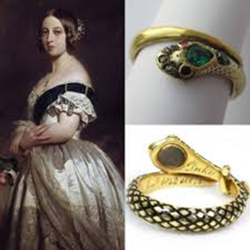 BAUNAT - Anello di fidanzamento della regina Vittoria con incisione antica, disegnato come un serpente che mette in mostra una straordinaria maestria artigianale.