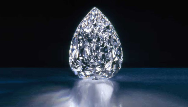 Il diamante Millennium Star a forma di pera, il più grande mai trovato, fa parte della collezione De Beers Millennium.