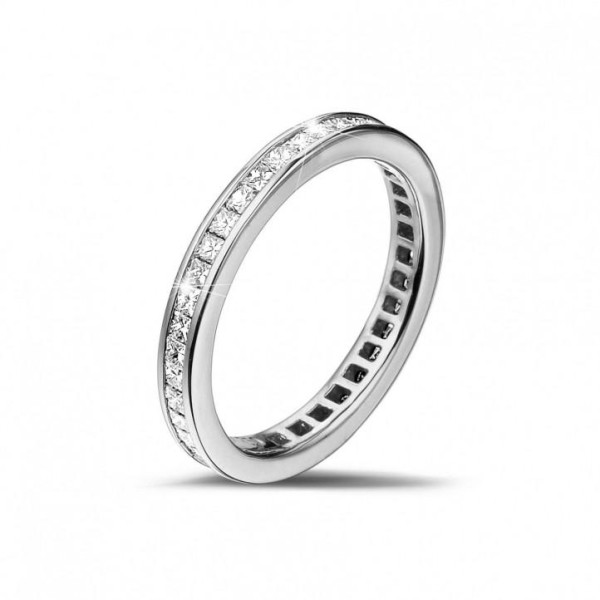 0.22 carat diamond eternity ring (full set) in platinum displaying streamlined elegance