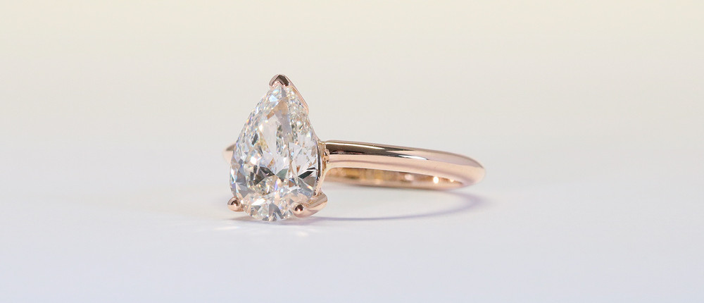 Pear cut diamond A pear cut diamond is perfect for an engagement ring.