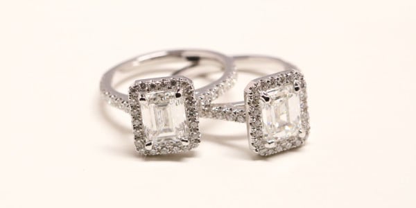 The emerald cut diamond - The emerald cut resembles the baguette cut, but has more facets.