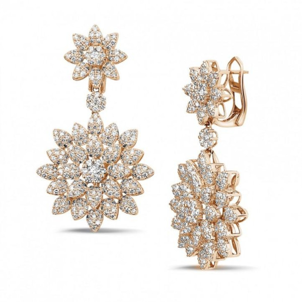 Red gold, star-shaped earrings - BAUNAT