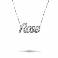 18Kt altın, yuvarlak pırlantalı özelleştirilmiş isim kolyesi